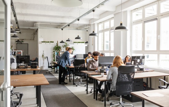 Employees working hard in an office space in Peoria IL